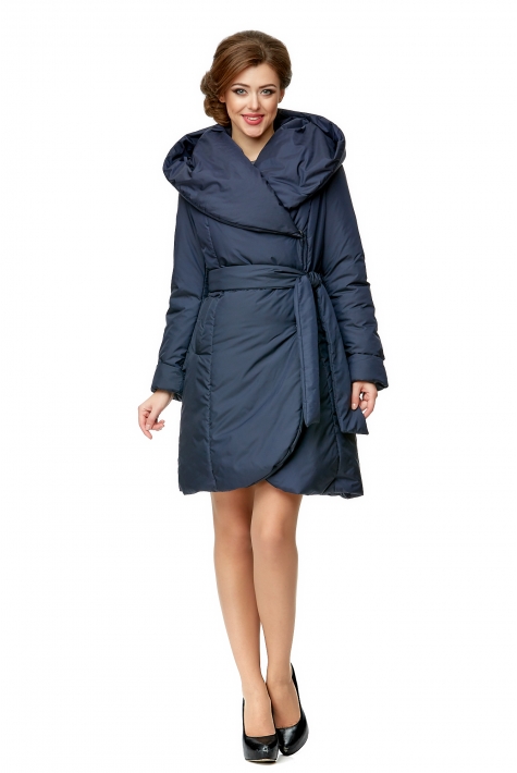 Женское пальто из текстиля с капюшоном 8001951