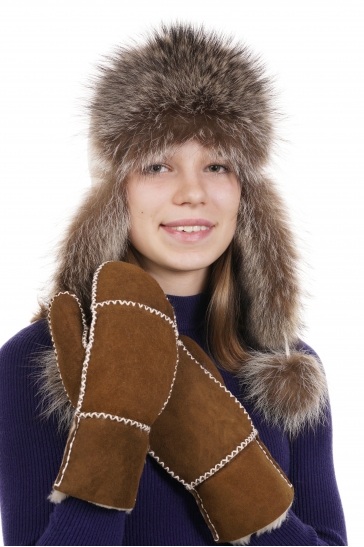Варежки женские из овчины