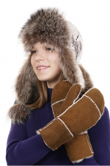Варежки женские из овчины