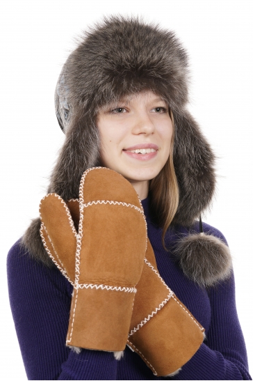 Варежки женские из овчины