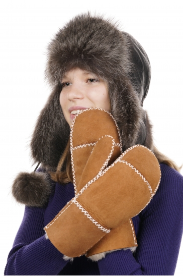 Варежки женские из овчины