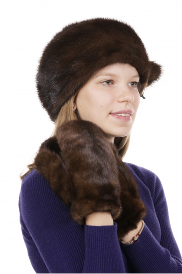 Варежки женские из норки