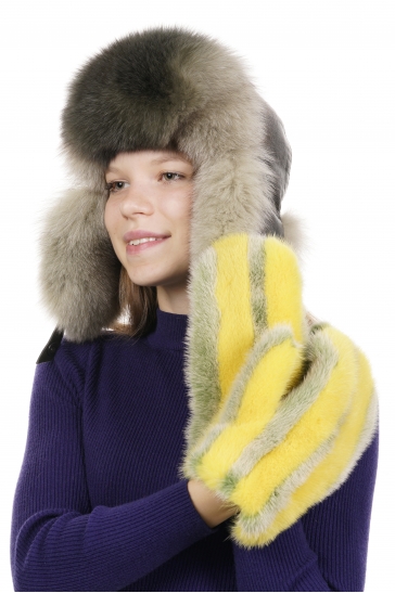 Варежки женские из норки