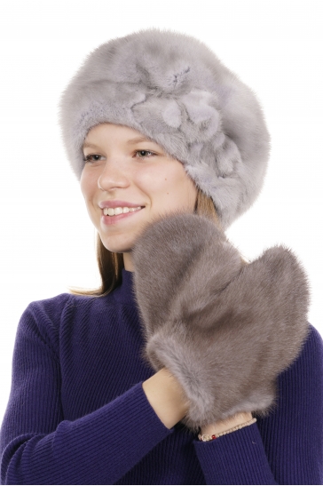 Варежки женские из норки